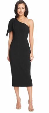 Dress the Population XXL black one shoulder midi dress